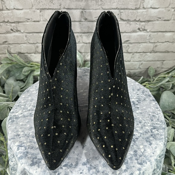 Allegra K V-Shaped Cutout Pointed Toe Stiletto Heel Ankle Boots WMS 10M🖤VGUC🖤 - Picture 3 of 12